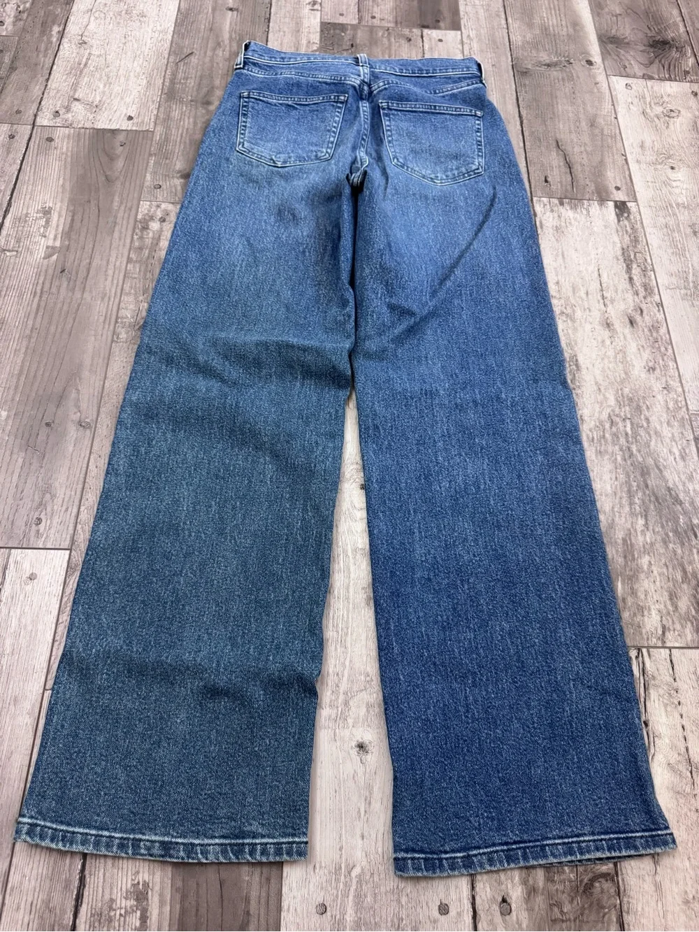 AYR Secret Sauce Wide Leg Flare Jeans in Medium Blue Wash - Picture 3 of 10